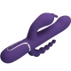 Vibrator rabbit triplu 4 în 1 din silicon, mov