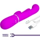 Vibrator Rabbit Triplu Multifuncțional din silicon, roz