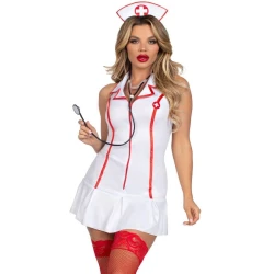 Costum asistentă șefă din poliester, alb, M/L