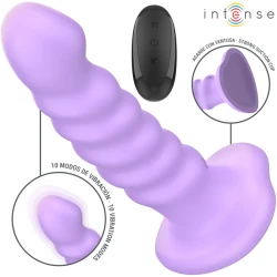 Vibrator BRENDA din silicon, mov, M, 10 vibrații, telecomandă