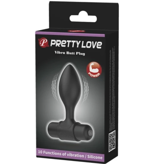 Plug Anal Vibrator - 10 Vibrații, Negru, Mărime Unică