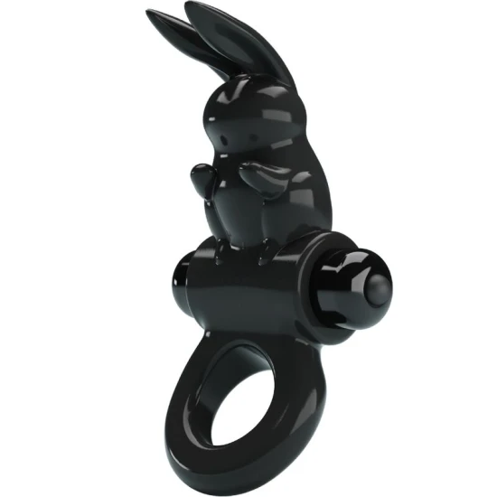 Inel Vibrator Iepuraș - 10 Vibrații, Negru, BI-210245