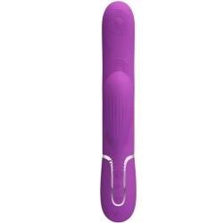 Vibrator Rabbit 3 în 1 din silicon, mov
