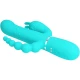 Vibrator rabbit 4 în 1 din silicon, albastru