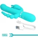Vibrator rabbit 4 în 1 din silicon, albastru