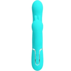 Vibrator rabbit 4 în 1 din silicon, albastru