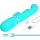 Vibrator iepuraș 3 în 1 din silicon, albastru