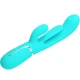 Vibrator iepuraș 3 în 1 din silicon, albastru