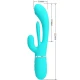 Vibrator iepuraș 3 în 1 din silicon, albastru