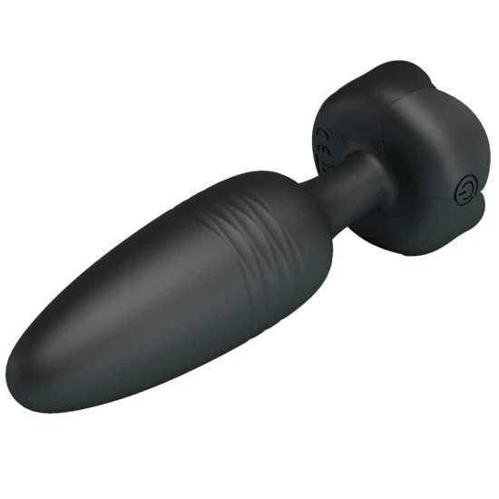 Plug anal LED din silicon, negru, 12.5 cm