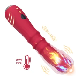 Stimulator vibrator dildo termoreglabil, punct A, roșu