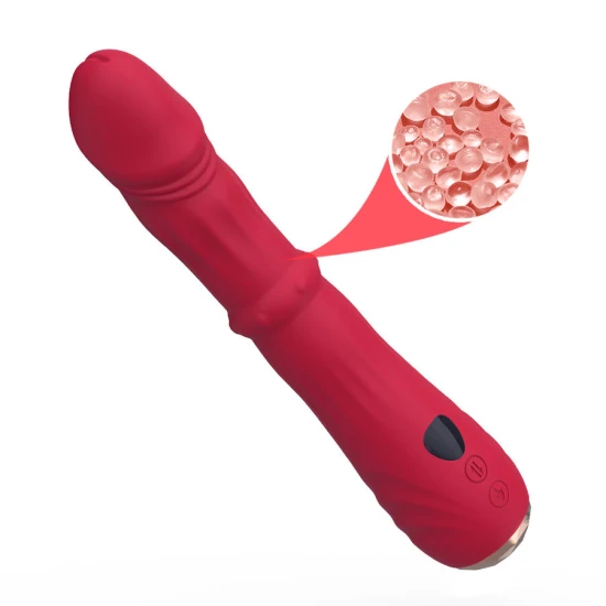 Stimulator vibrator dildo termoreglabil, punct A, roșu