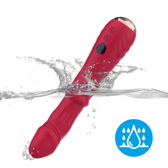 Stimulator vibrator dildo termoreglabil, punct A, roșu