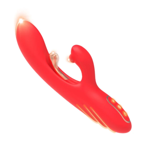 Stimulator vibrator cu limbă oscilantă pentru stimulare punct G și clitoris, roșu