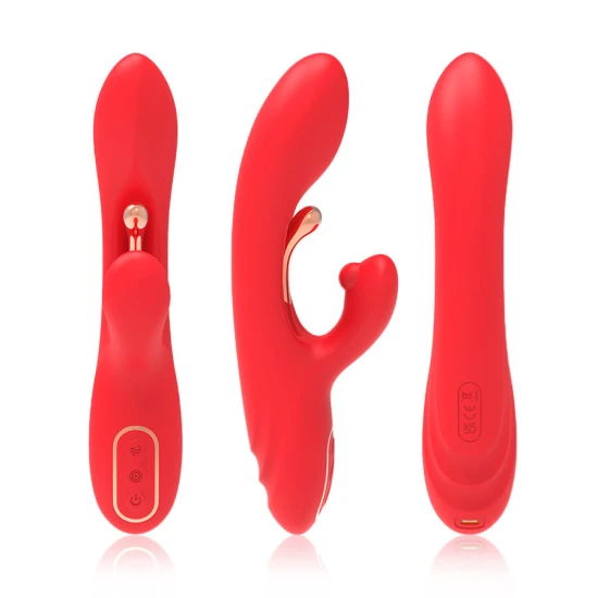 Stimulator vibrator cu limbă oscilantă pentru stimulare punct G și clitoris, roșu