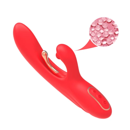 Stimulator vibrator cu limbă oscilantă pentru stimulare punct G și clitoris, roșu