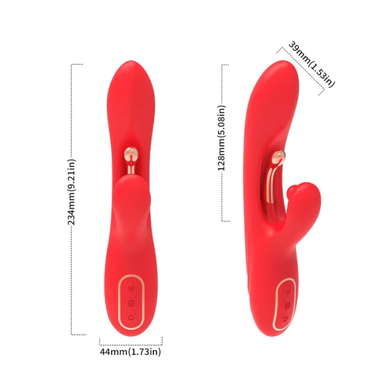 Stimulator vibrator cu limbă oscilantă pentru stimulare punct G și clitoris, roșu