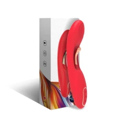 Vibrator cu limbă oscilantă din silicon medical, roșu