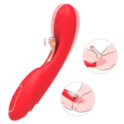 Vibrator cu limbă oscilantă din silicon medical, roșu