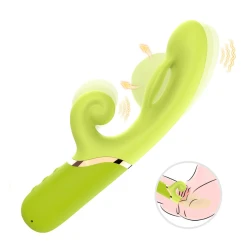 Stimulator vibrator A-Spot cu funcție inflatable, din silicon medical, verde teal