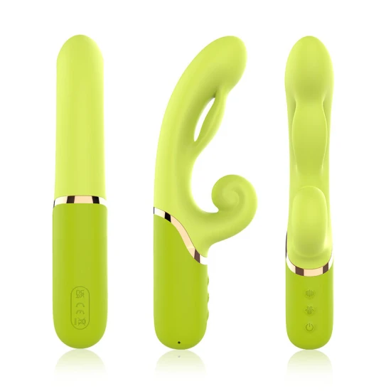 Stimulator vibrator A-Spot cu funcție inflatable, din silicon medical, verde teal