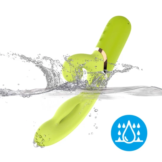 Stimulator vibrator A-Spot cu funcție inflatable, din silicon medical, verde teal