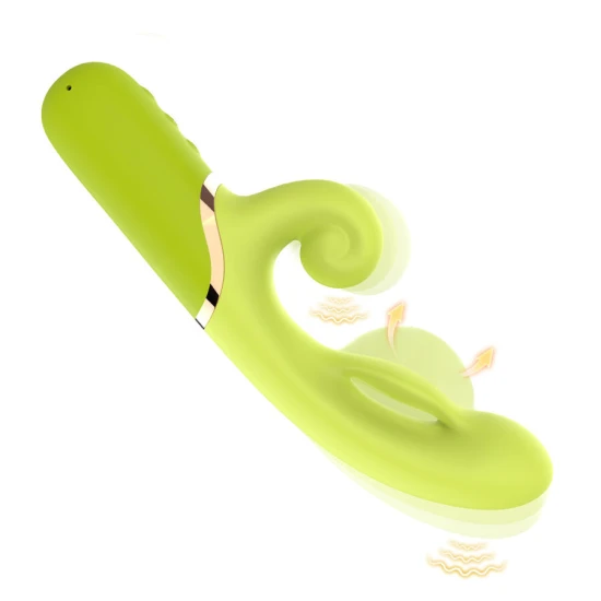 Stimulator vibrator A-Spot cu funcție inflatable, din silicon medical, verde teal