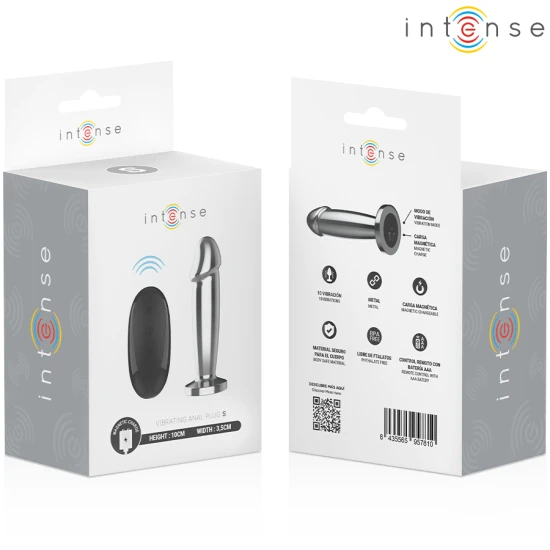INTENSE - Plug anal tip dildo, S, Roz - 10 moduri de vibrații, cu telecomandă