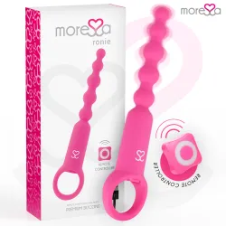 Vibrator anal și vaginal cu telecomandă, silicon, roz