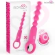Vibrator anal și vaginal cu telecomandă, silicon, roz