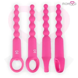 Vibrator anal și vaginal cu telecomandă, silicon, roz