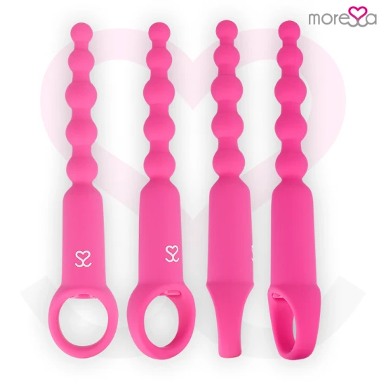 Vibrator anal și vaginal cu telecomandă, silicon, roz