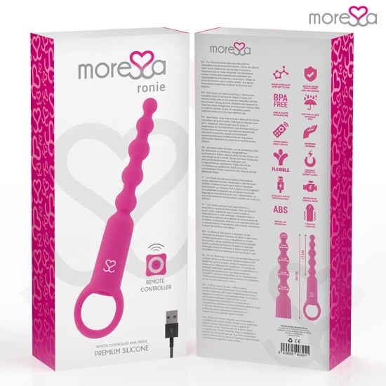 Vibrator anal și vaginal cu telecomandă, silicon, roz