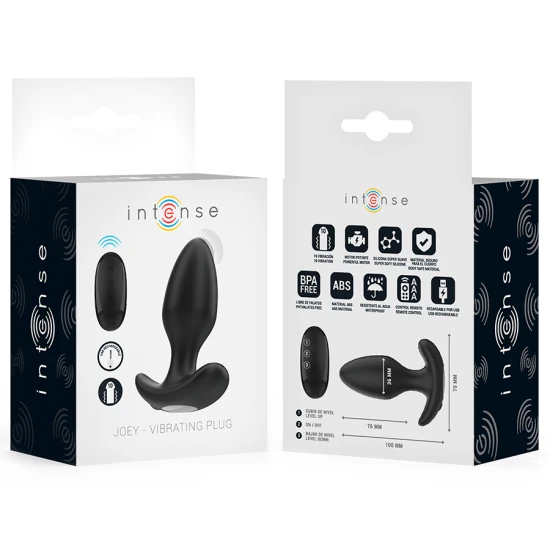 Plug Anal JOEY - 10 Vibrații, Negru, Control de la Distanță