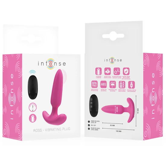 Plug Anal ROSS - 10 Vibrații, Roz, Control de la Distanță