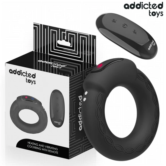 Inel Vibrator - Efect de Încălzire, Negru, Mărime Unică