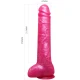 Dildo realist roz din PVC, cu ventuză