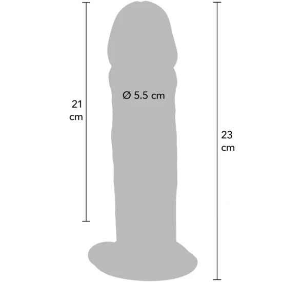 Deluxe - Dildou dublă densitate extra-gros, TPE, 23 cm