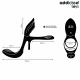 Inel dublu pentru penis și testicule cu stimulator clitoridian din silicon și ABS, negru