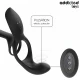Inel dublu pentru penis și testicule cu stimulator clitoridian din silicon și ABS, negru