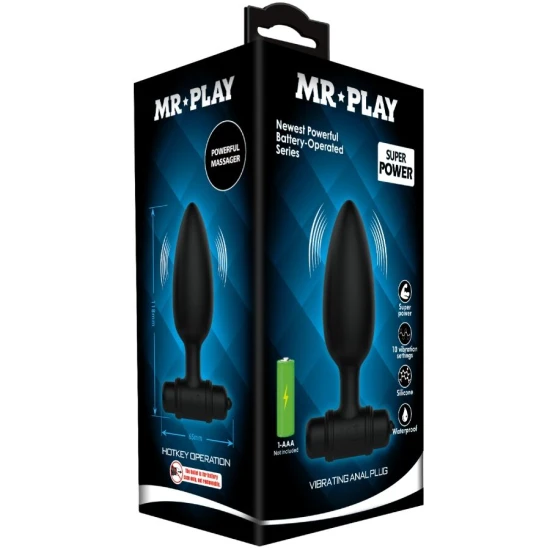 Plug anal vibrator din silicon, negru, USB reîncărcabil