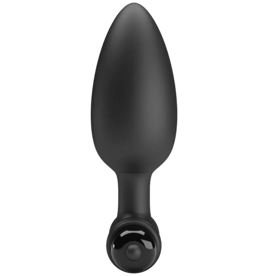 Plug anal vibrator din silicon, negru, USB reîncărcabil