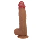 Dildo realist din silicon, cu ventuză, 23.5 cm, roz