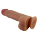 Dildo realist din silicon, cu ventuză, 23.5 cm, roz