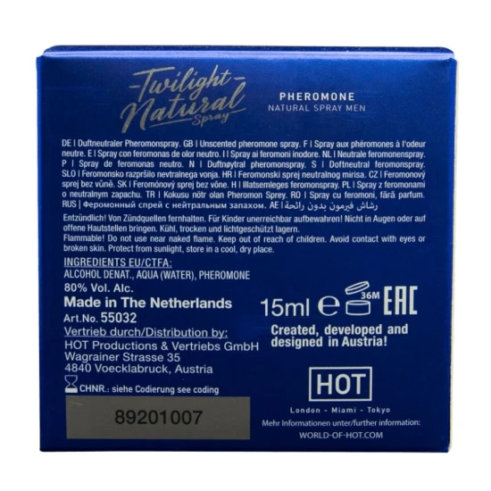 Spray cu feromoni naturali pentru bărbați, Twilight, 15 ml