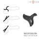 Inel penis triplu curbat din material flexibil, negru, Model 6