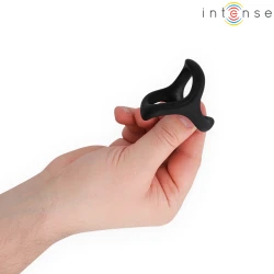 Inel penis triplu curbat din material flexibil, negru, Model 6