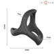 Inel penis triplu curbat din material flexibil, negru, Model 6