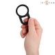 Inel penis dublu ajustabil din material flexibil, negru