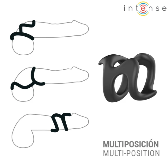Inel penis ajustabil U-shape din material flexibil, negru